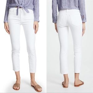 MOTHER The Looker White Crop Denim